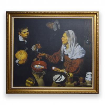 CUADRO VIEJA FRIENDO HUEVOS 1618